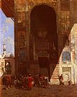 Alberto Pasini Famous Paintings - Halte A La Mosquee
